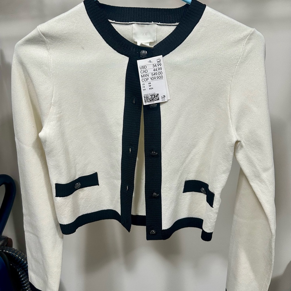 H&M Black and White Women’s Cardigan XS